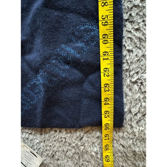 Henri Bendel 100% Cashmere Lurex Scarf Blue‎ Size 10" x 66" - Picture 5 of 7